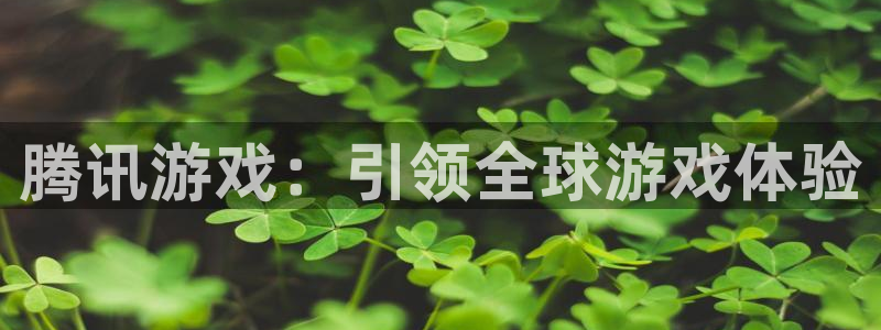 新城平台主管：腾讯游戏：引领全球游戏体验